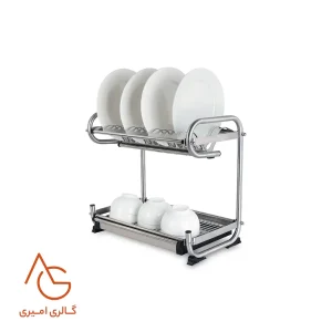 جا ظرفی رومیزی دو طبقه Stainless Steel کد 9114