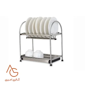 جا ظرفی رومیزی دو طبقه Stainless Steel کد 9118