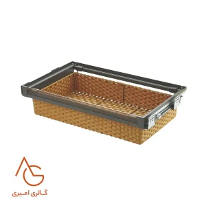 سبد حصیری ریلی داخل کمد با فرانت شیشه قابل رگلاژ آرام بند کد WS4141G