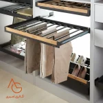 جای شلوار ریلی داخل کمد با فرانت چوب قابل رگلاژ آرام بند کد WS4143
