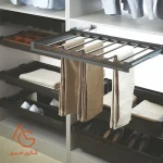 جای شلوار ریلی داخل کمد با فرانت شیشه قابل رگلاژ آرام بند کد WS4143G - Image 2