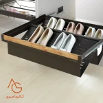 جای کفشی فلزی ریلی صفحه مشبک داخل کمد لباس فرانت چوب آرام بند کد WS4144