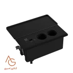 پریز TORINO توکار 2 سوکت برق (16A-2500W) یک سوکت C و A ملونی کد 10172