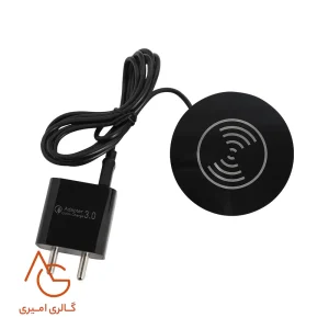 شارژر AURAتوکار شارژر وایرلس 15 W رنگ Matte Black ملونی کد 10182