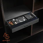 باکس امنیتی LORA به همراه اثر انگشت ملونی رنگ Grey Leather کد 8060